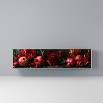 DAHLIAS AND POMEGRANATES 3-Door TV Stand in Grey Finish