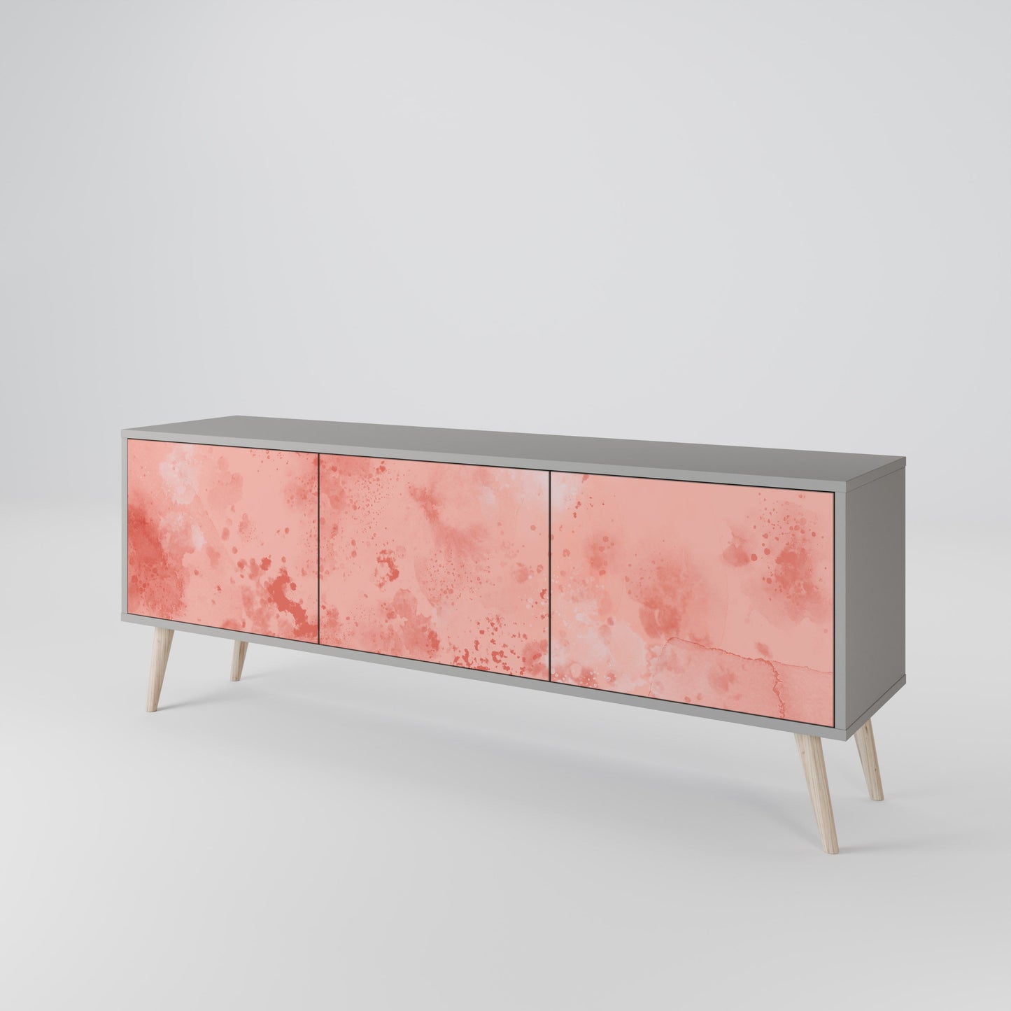 CRANE DANCE 3-Door TV Stand in Grey Finish