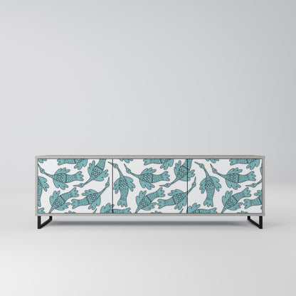 WATERSPOUT SONGIBIRD 3-Door TV Stand in Grey Finish