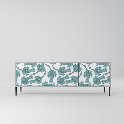 WATERSPOUT SONGIBIRD 3-Door TV Stand in Grey Finish