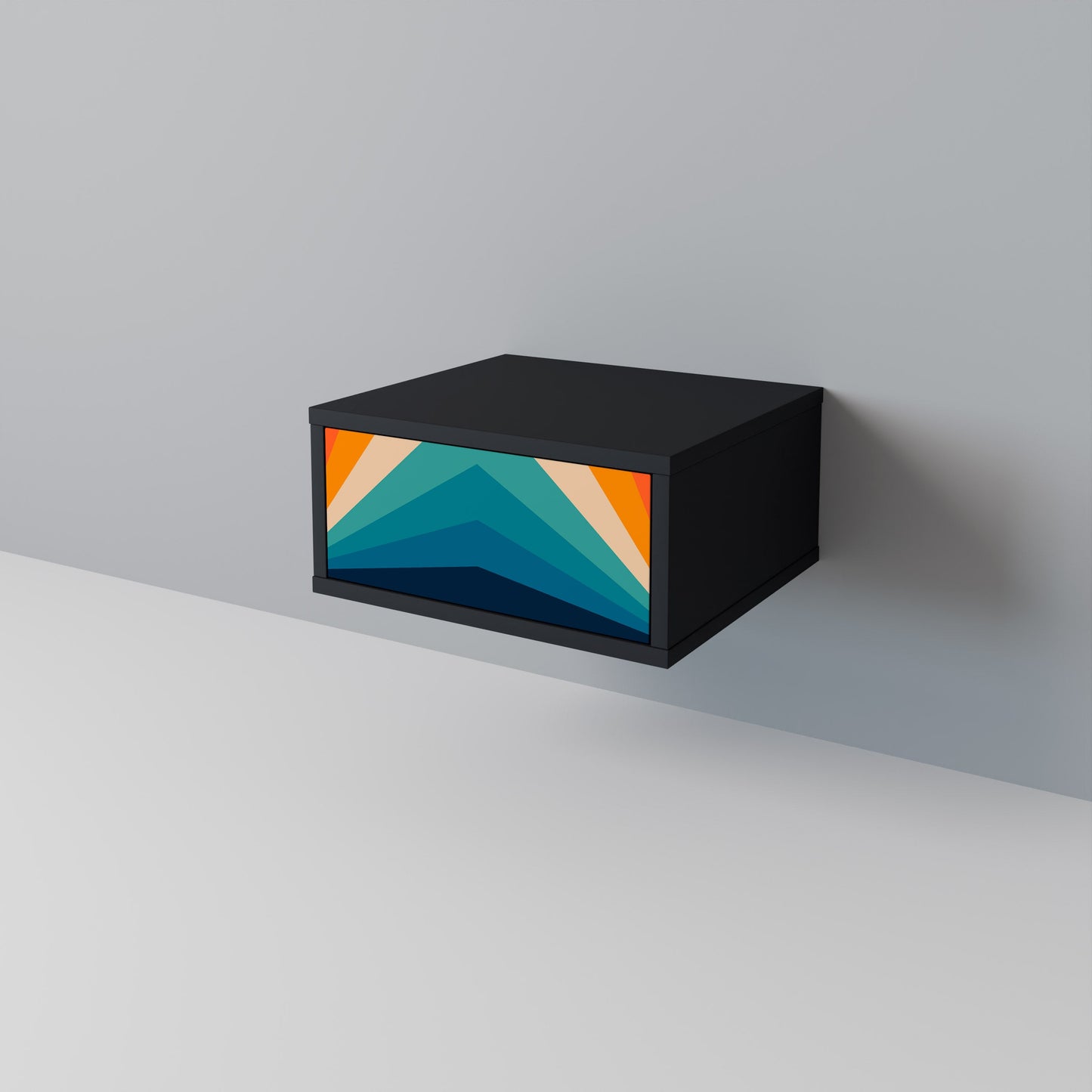 PRISM CONCUSSION Comodino in Finitura Nera