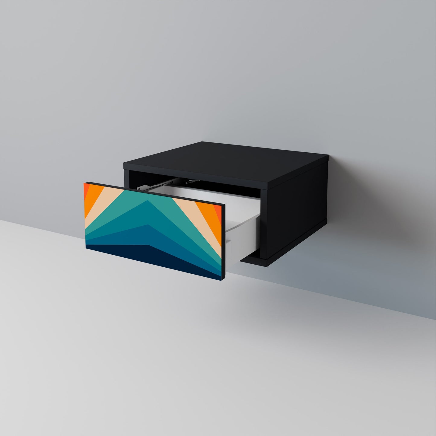 PRISM CONCUSSION Comodino in Finitura Nera