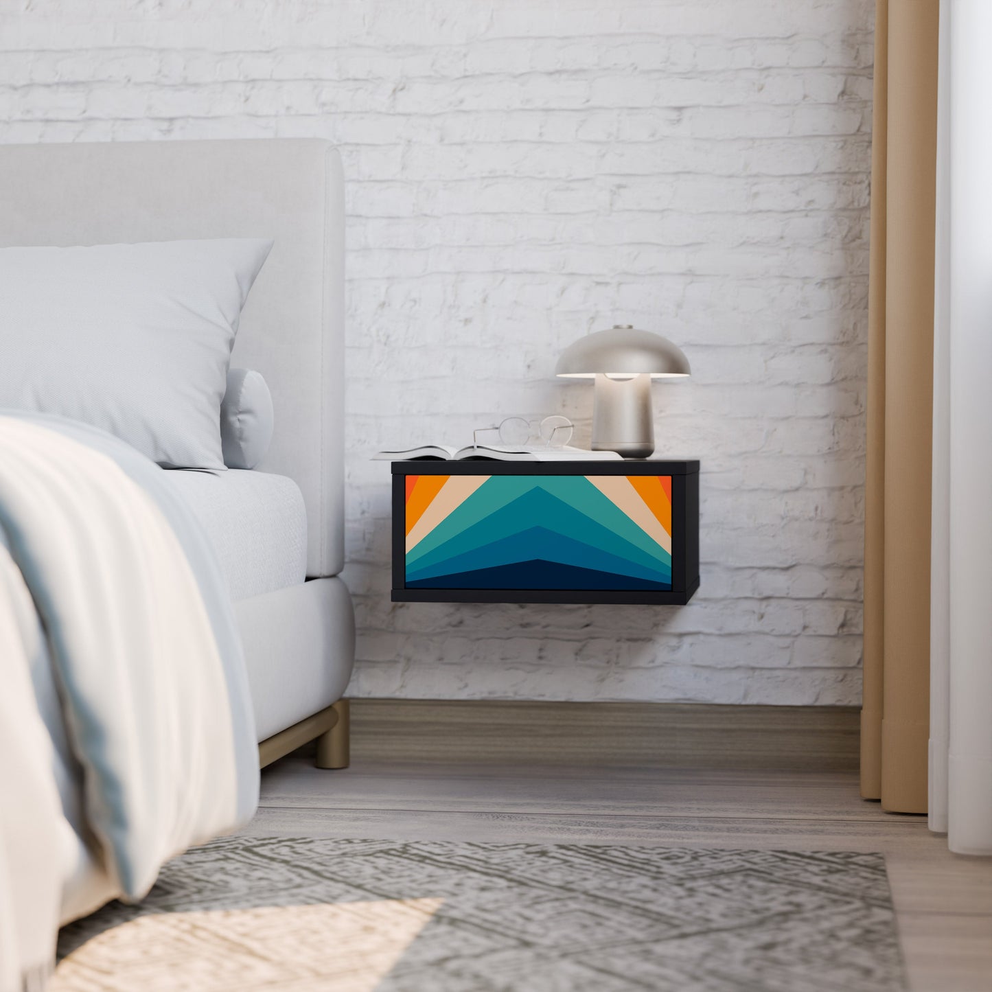 PRISM CONCUSSION Comodino in Finitura Nera