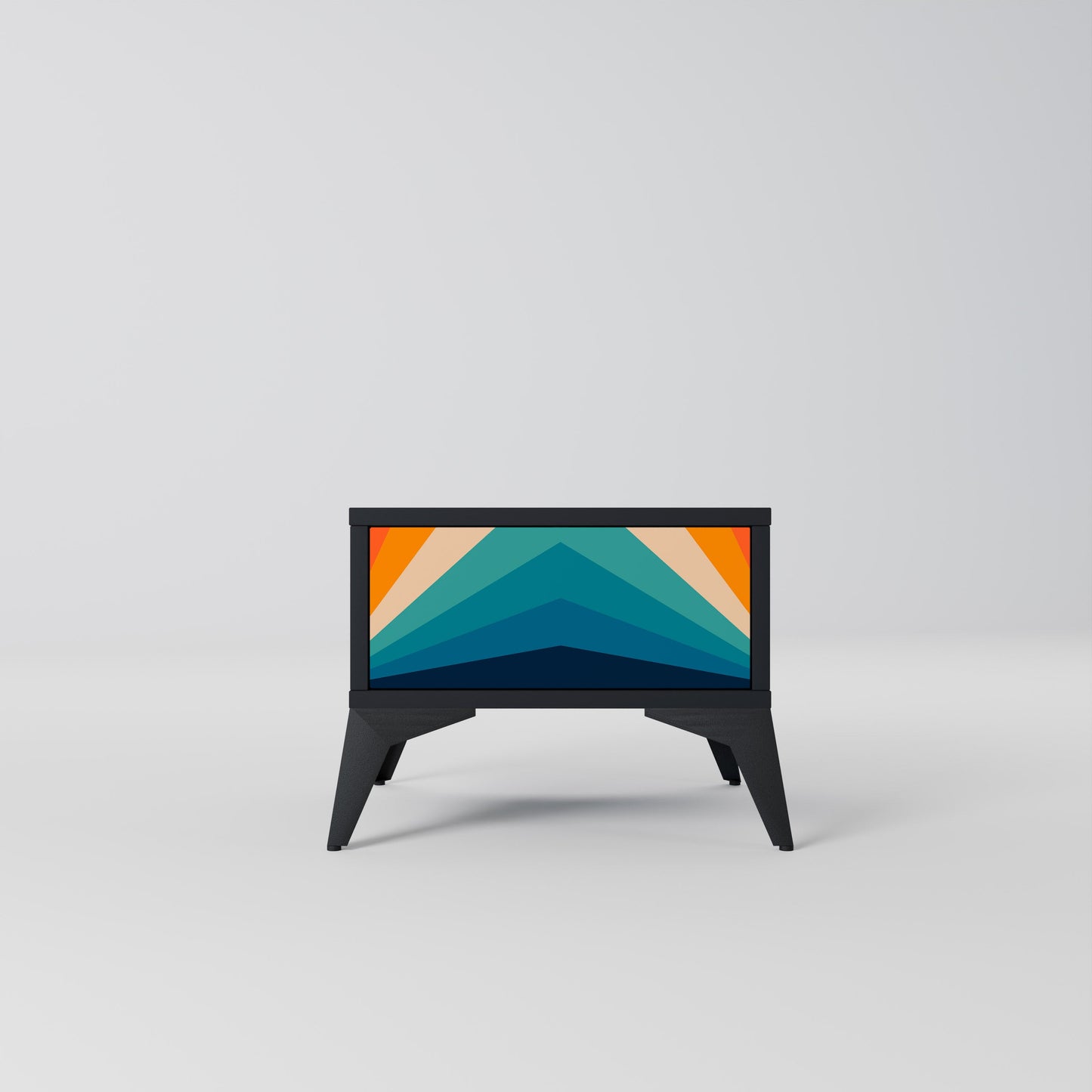 PRISM CONCUSSION Comodino in Finitura Nera