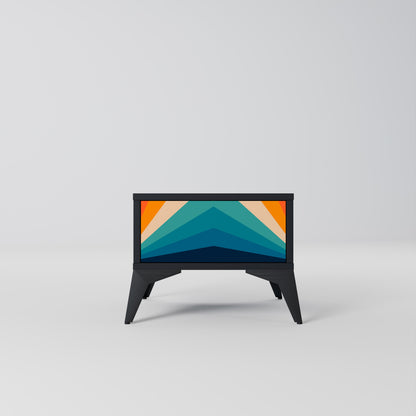 PRISM CONCUSSION Comodino in Finitura Nera