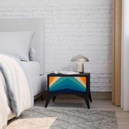 PRISM CONCUSSION Comodino in Finitura Nera