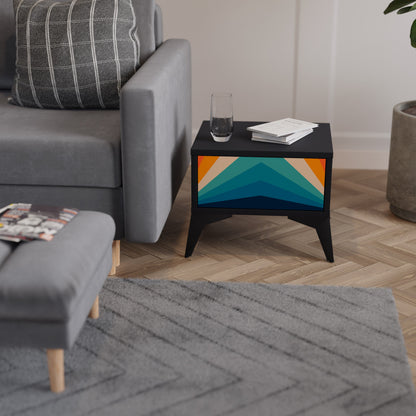 PRISM CONCUSSION Comodino in Finitura Nera