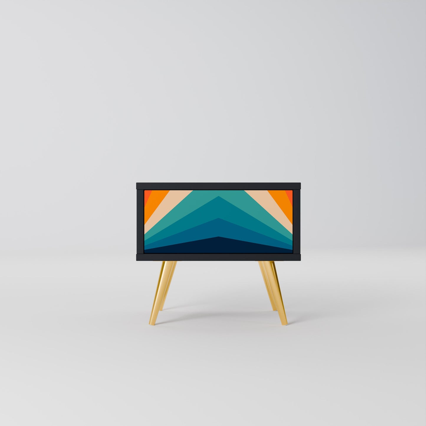 PRISM CONCUSSION Comodino in Finitura Nera