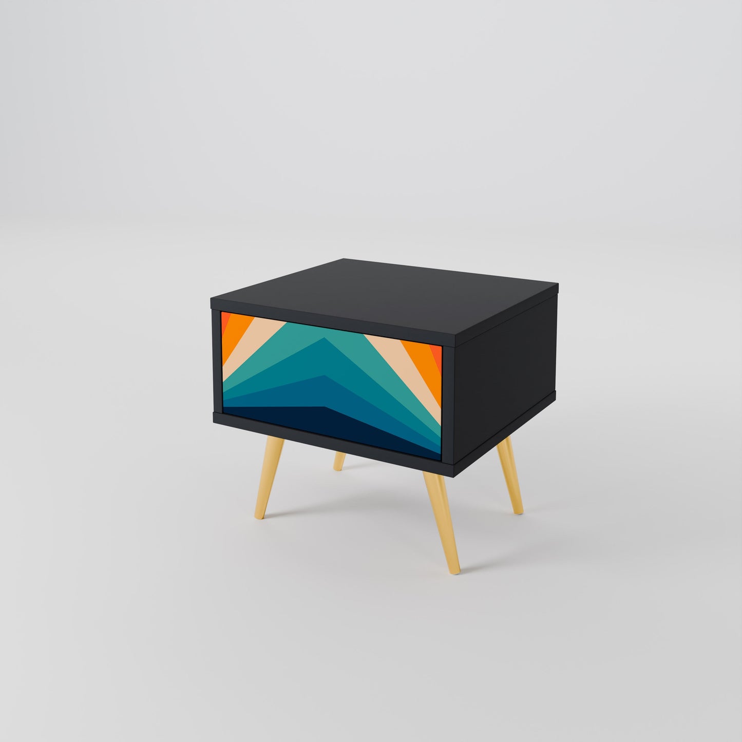 PRISM CONCUSSION Comodino in Finitura Nera