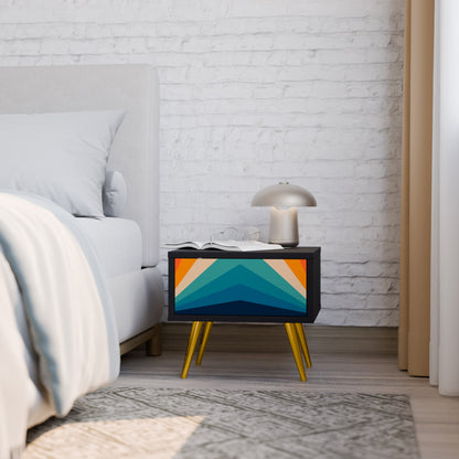 PRISM CONCUSSION Comodino in Finitura Nera