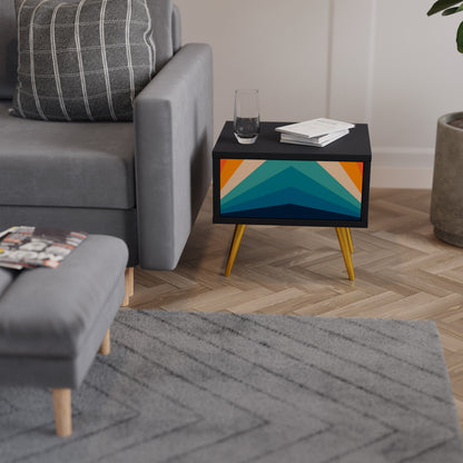 PRISM CONCUSSION Comodino in Finitura Nera