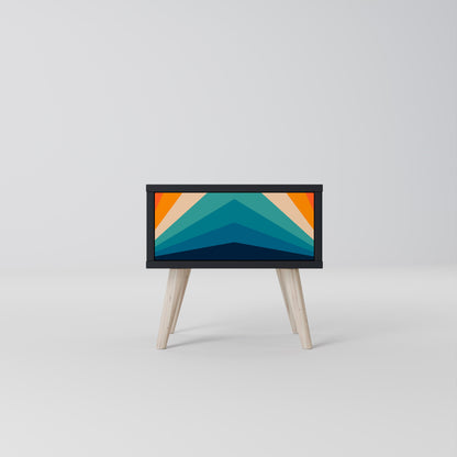 PRISM CONCUSSION Comodino in Finitura Nera