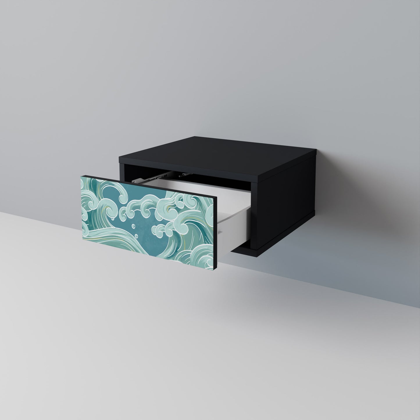 ASIAN SWAY Nightstand in Black Finish