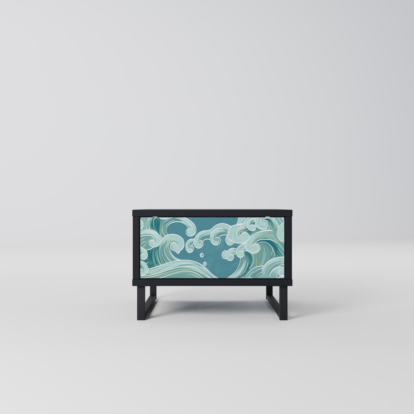 ASIAN SWAY Nightstand in Black Finish