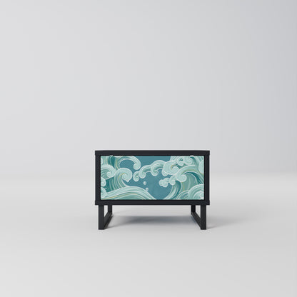 ASIAN SWAY Nightstand in Black Finish