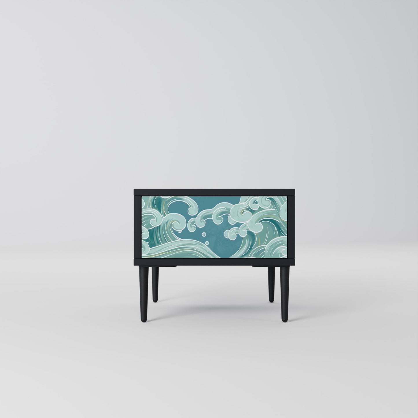 ASIAN SWAY Nightstand in Black Finish