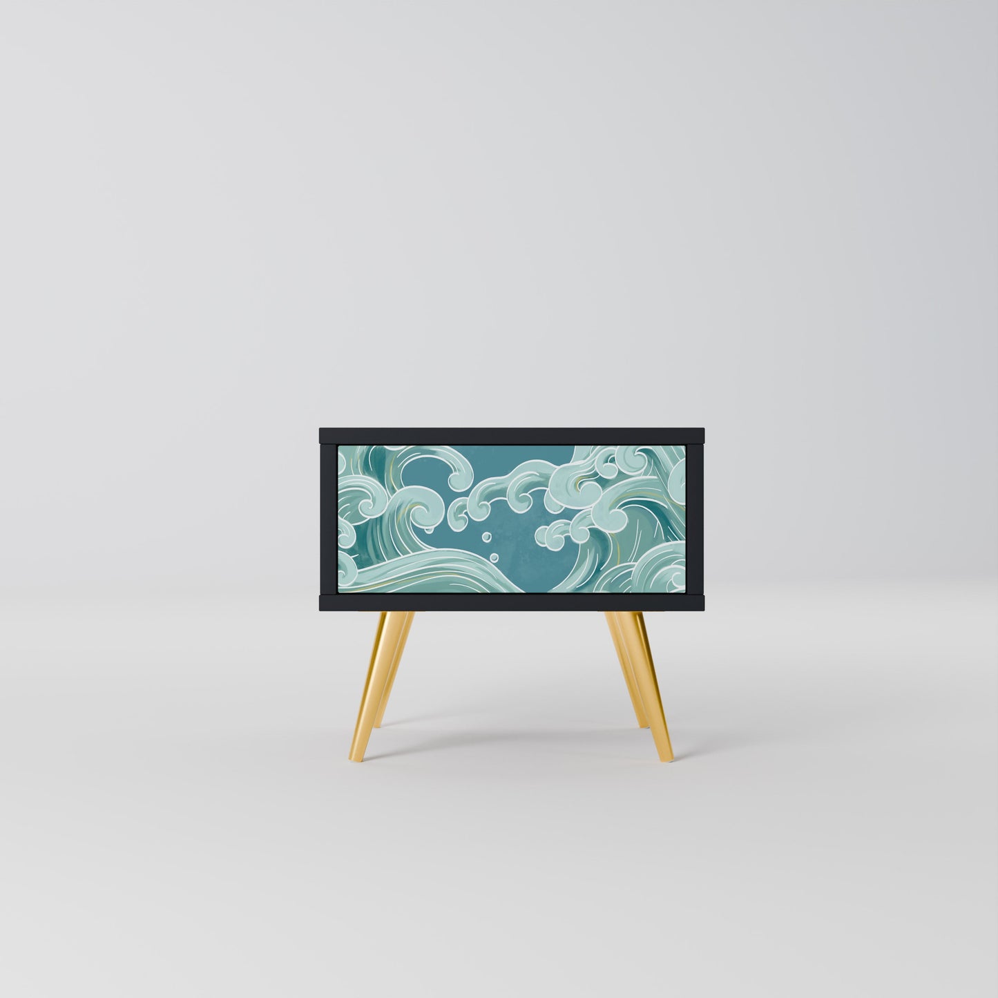 ASIAN SWAY Nightstand in Black Finish