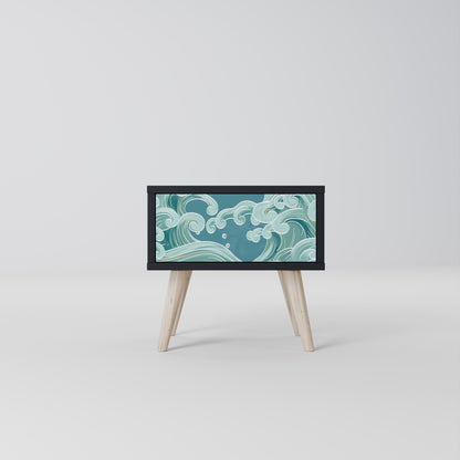 ASIAN SWAY Nightstand in Black Finish