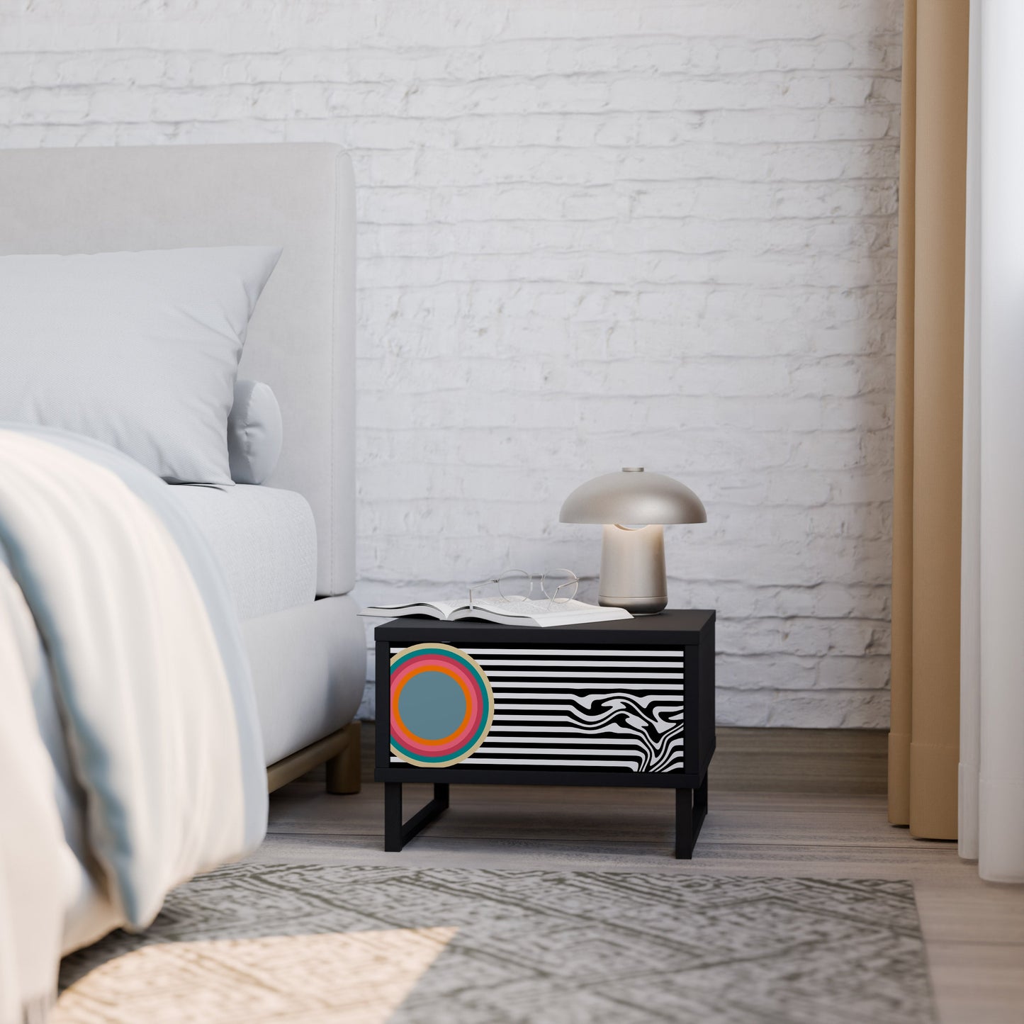 SPECTRA SHOWCASE Comodino in Finitura Nera