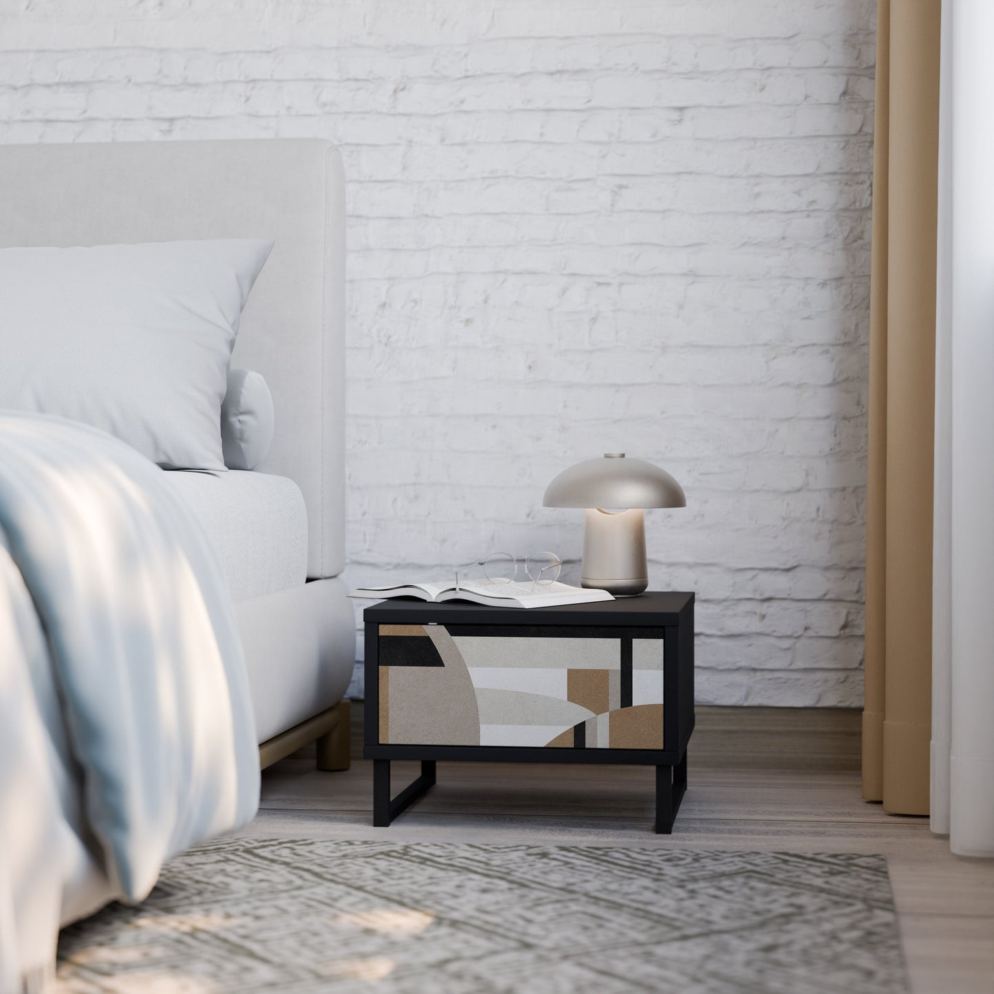 DELICATE MEMENTO Comodino in Finitura Nera