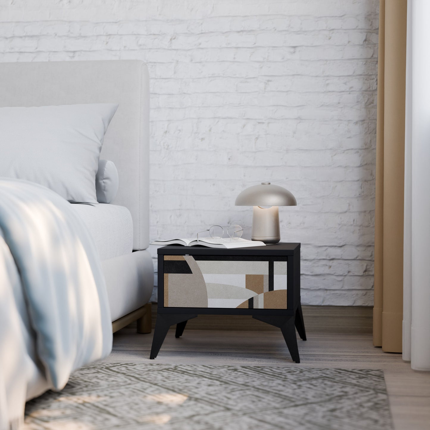 DELICATE MEMENTO Comodino in Finitura Nera