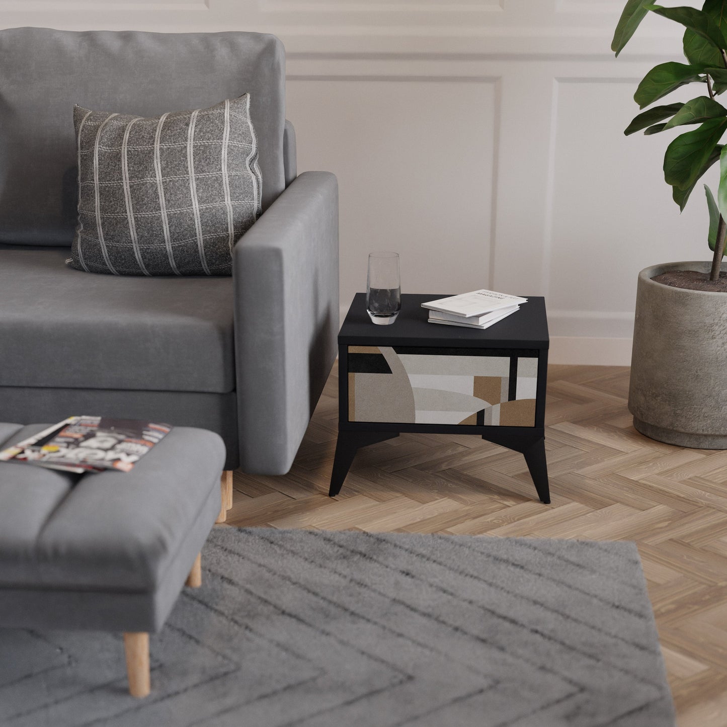 DELICATE MEMENTO Comodino in Finitura Nera