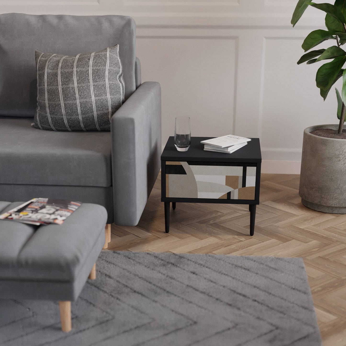 DELICATE MEMENTO Comodino in Finitura Nera