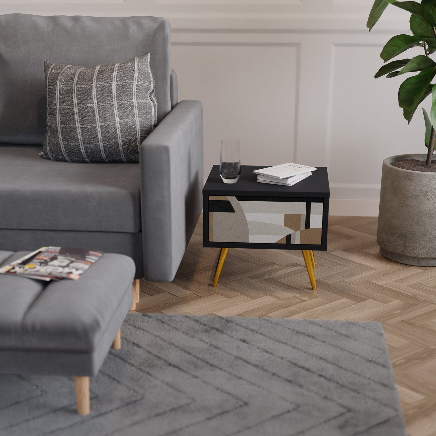 DELICATE MEMENTO Comodino in Finitura Nera