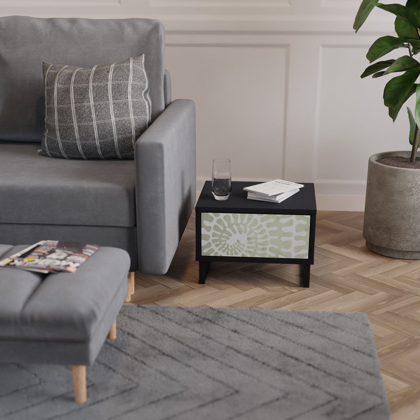 HELIX DANCE Comodino in Finitura Nera