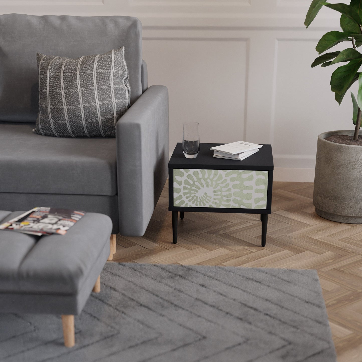 HELIX DANCE Comodino in Finitura Nera