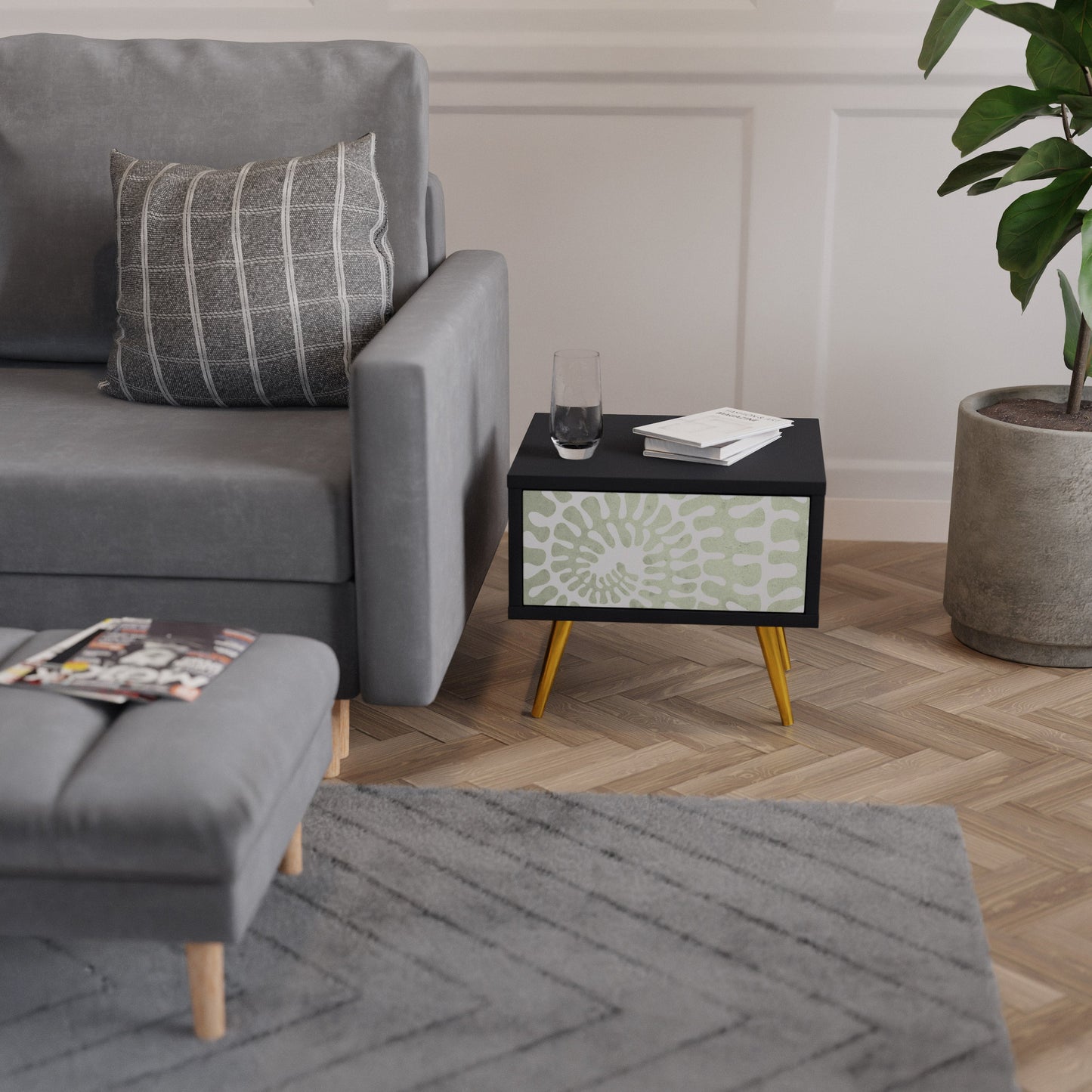 HELIX DANCE Comodino in Finitura Nera