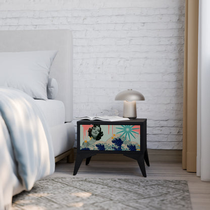 KANAGAWA BEAUTY Nightstand in Black Finish