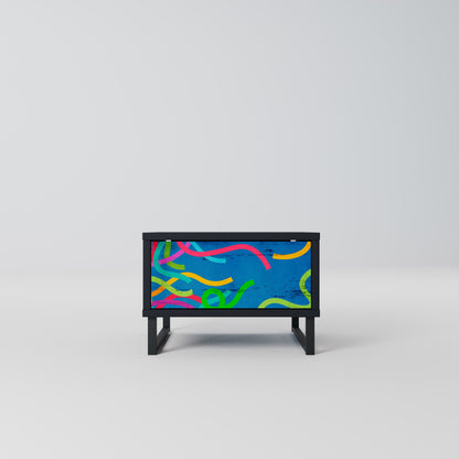 STREAMER TANGLE Comodino in Finitura Nera