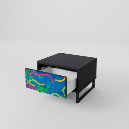 STREAMER TANGLE Comodino in Finitura Nera