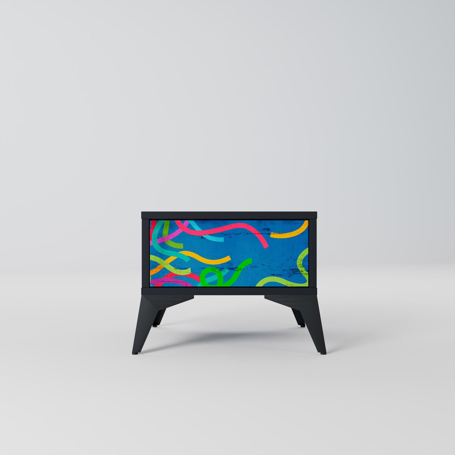 STREAMER TANGLE Comodino in Finitura Nera