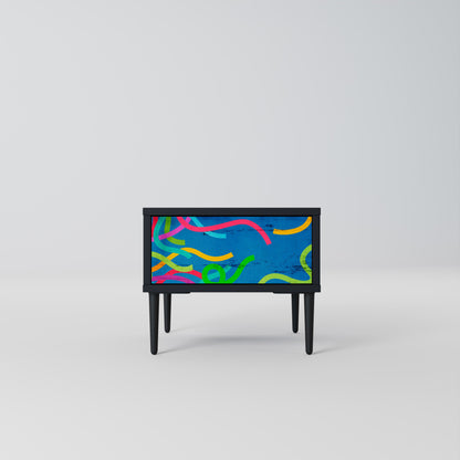 STREAMER TANGLE Comodino in Finitura Nera