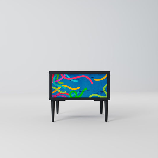 STREAMER TANGLE Comodino in Finitura Nera