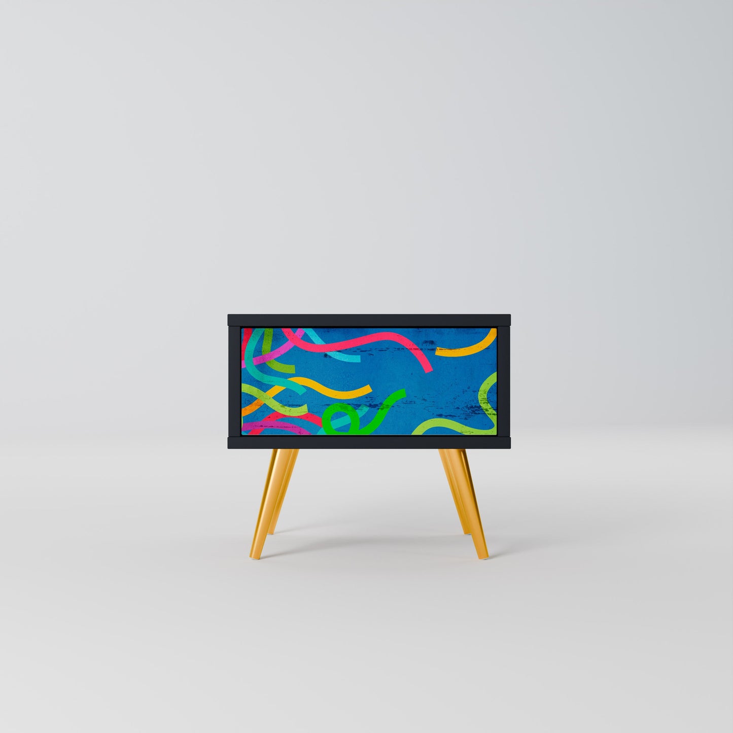 STREAMER TANGLE Comodino in Finitura Nera