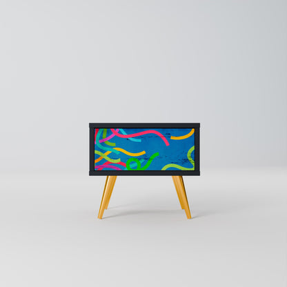 STREAMER TANGLE Comodino in Finitura Nera