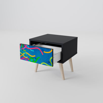 STREAMER TANGLE Comodino in Finitura Nera