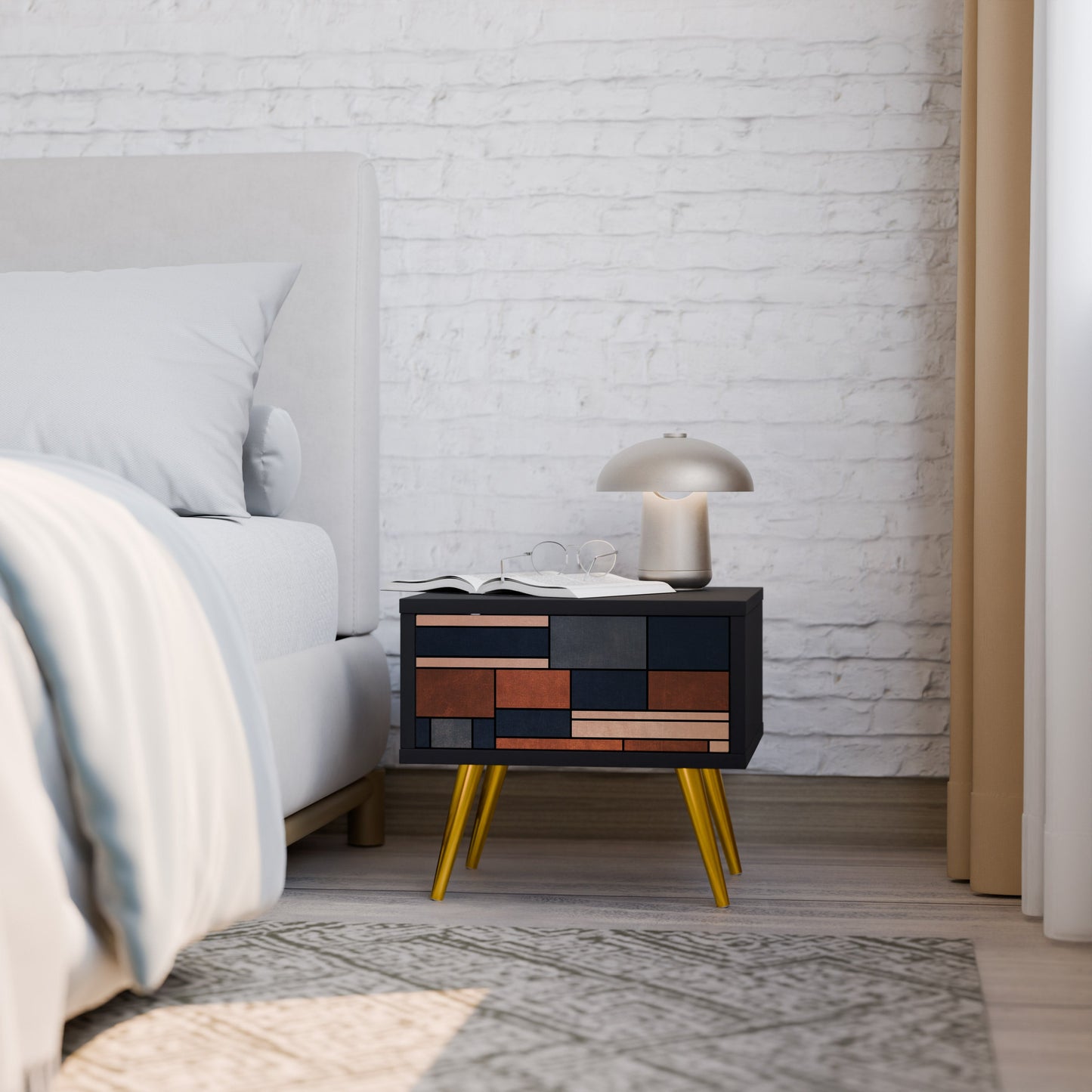 INTREPID FORMATION Nightstand in Black Finish