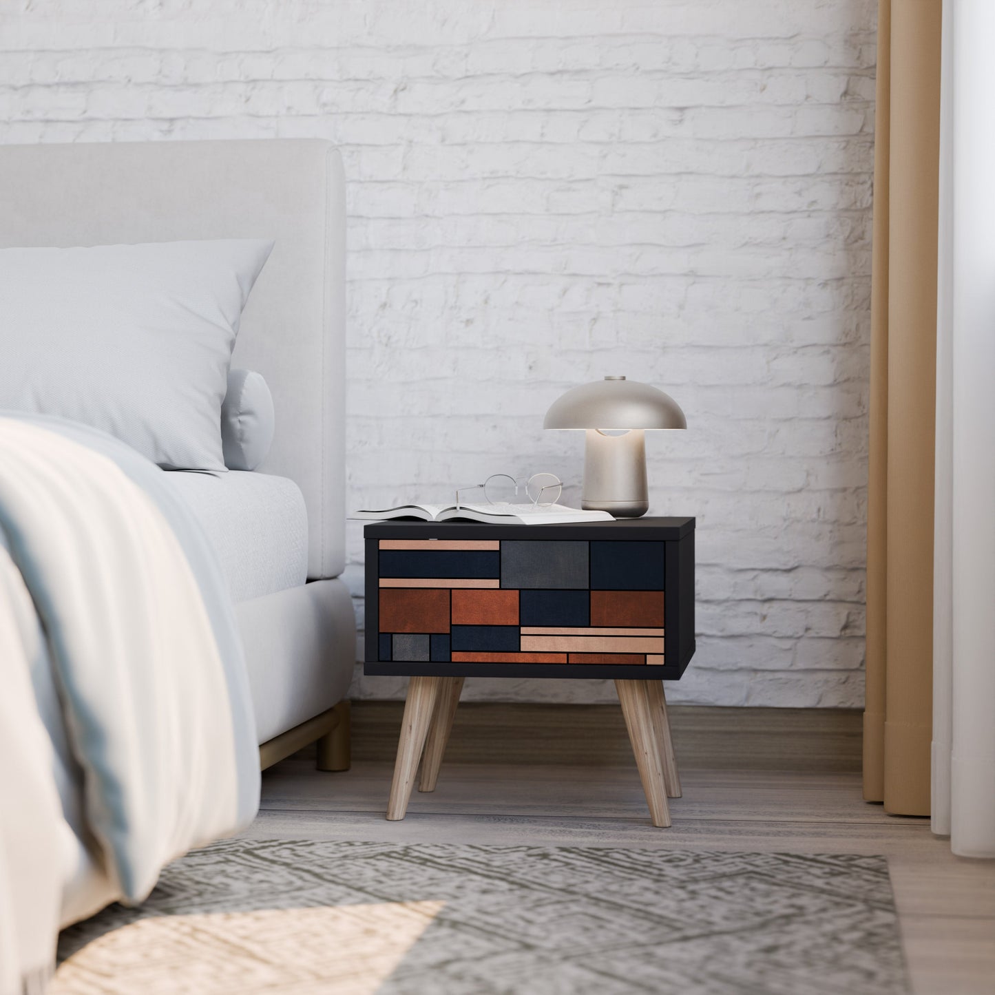 INTREPID FORMATION Nightstand in Black Finish