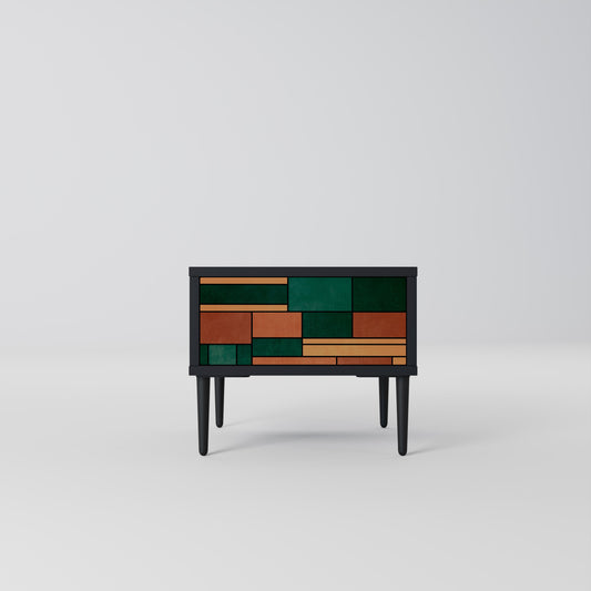 EARTHY FIGURES Comodino in Finitura Nera