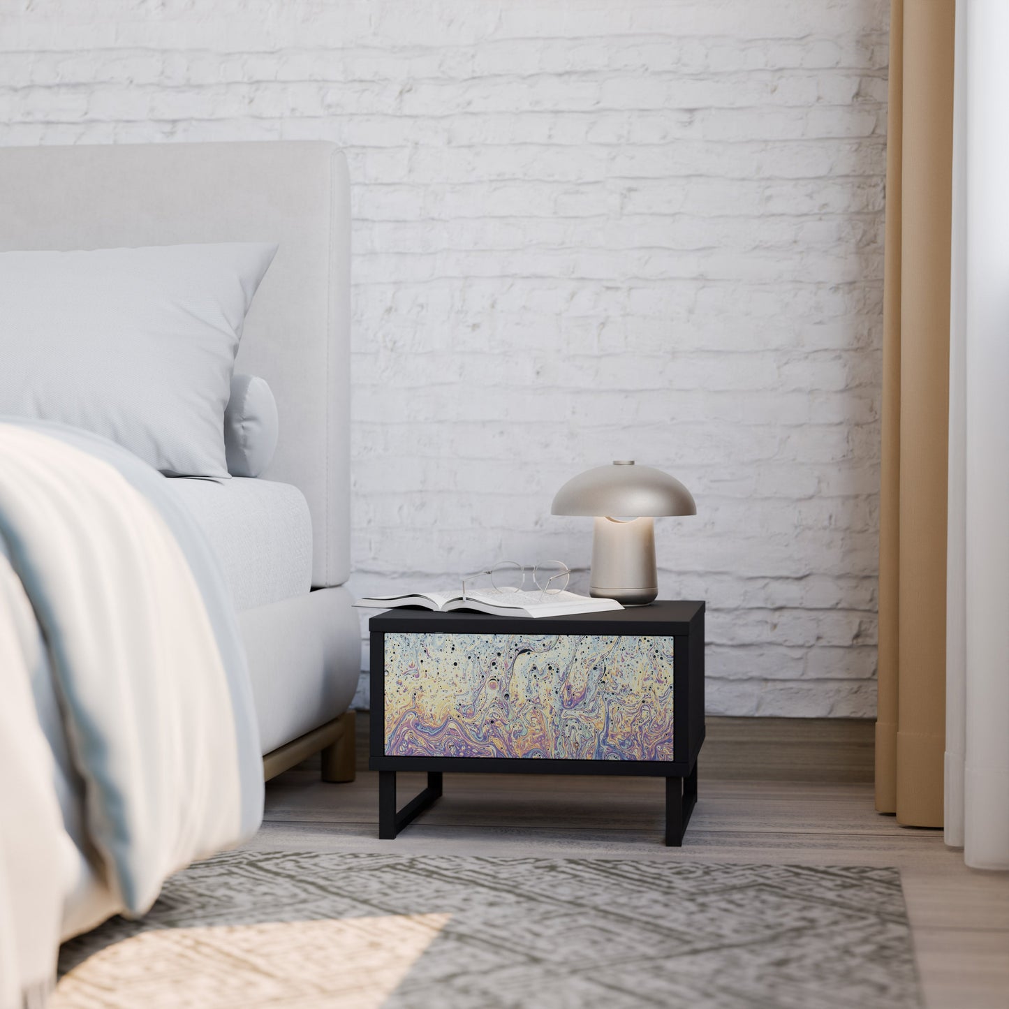 MOSAIC OF COLORS Comodino in Finitura Nera