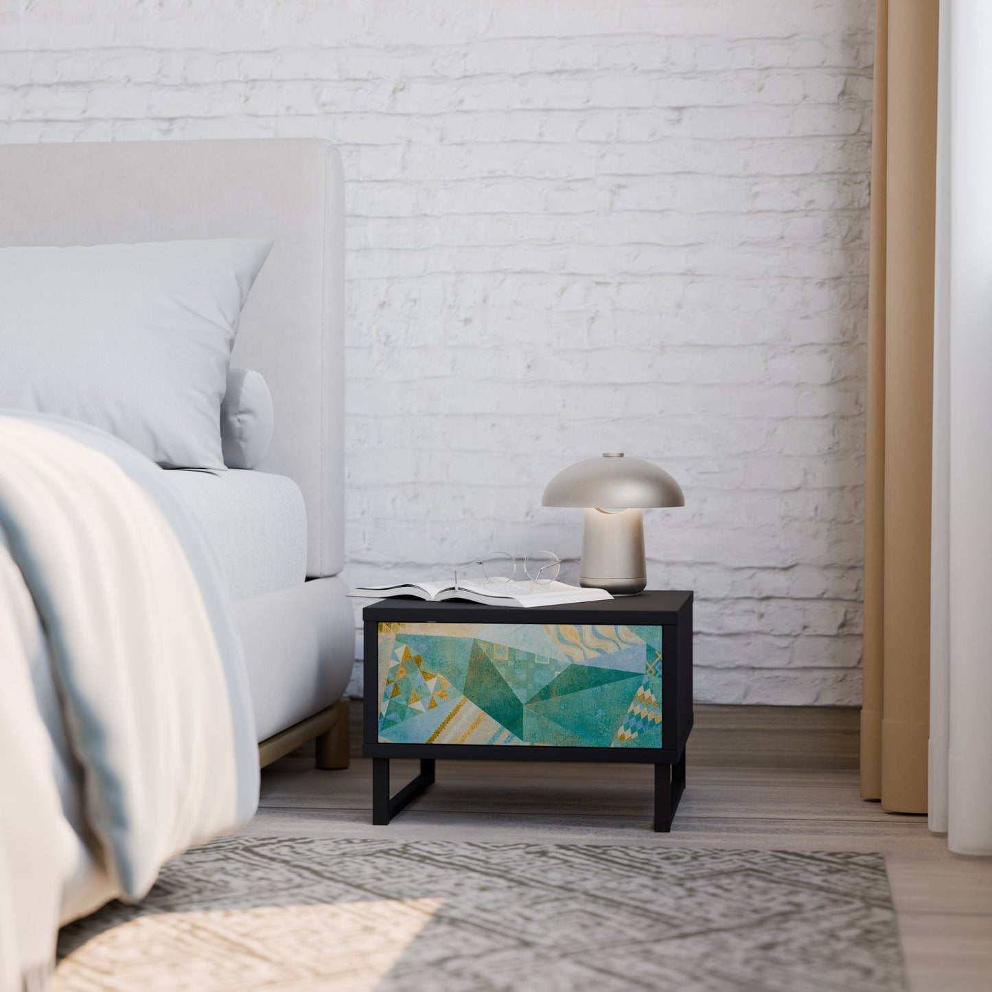 SPECTRUM SPLENDOR Comodino in Finitura Nera