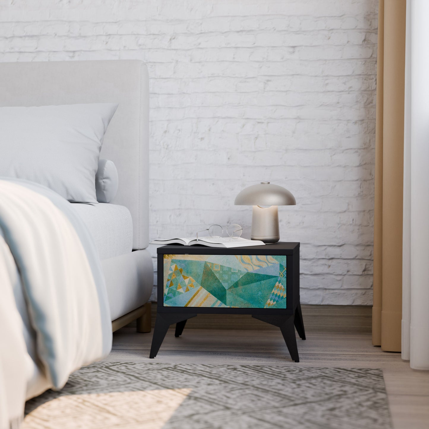 SPECTRUM SPLENDOR Comodino in Finitura Nera