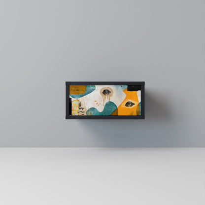 ABSTRACT FACES Nightstand in Black Finish