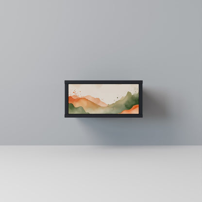 WATERCOLOUR PEAKS Nightstand in Black Finish