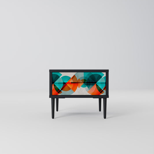 CIRCULAR RHAPSODY Comodino in Finitura Nera