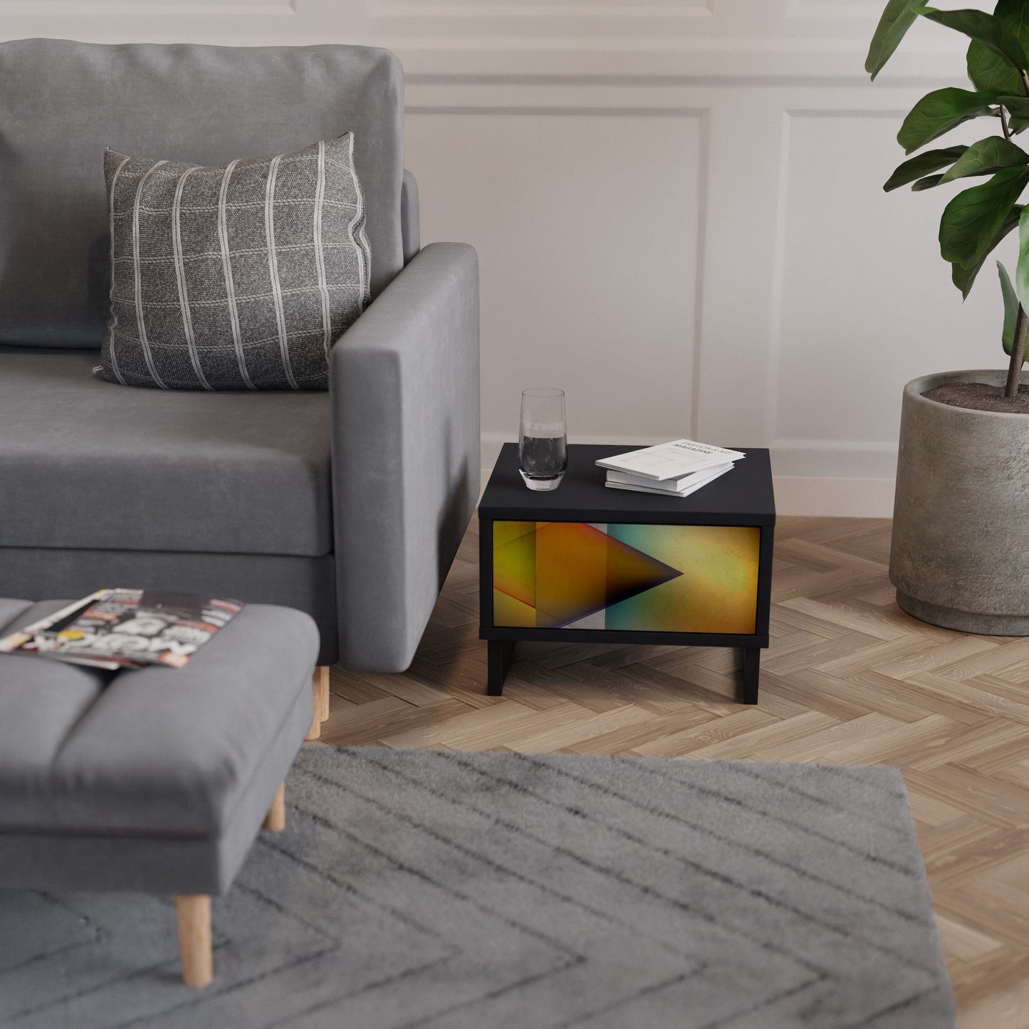 PIERCING SHARPNESS Comodino in Finitura Nera